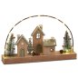 Preview: Häuserzeile mit Lichtbogen 35 cm grün aus Holz Led-Licht 544452 formano