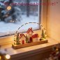 Preview: Häuserzeile mit Lichtbogen 35 cm aus Holz Led-Licht Werbefoto 544452 formano