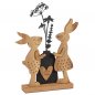 Preview: 2 Hasen Holz + Blumen Vase Metall 30 cm 587268 Ostern formano