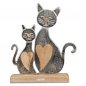Preview: Katzenpaar mit Herzen 30 cm aus Alu + Mango-Holz 578921 formano