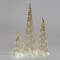 Preview: Pyramiden Set 3tlg. gold mit LED-Licht 516275 formano