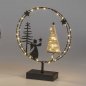 Preview: Ring auf Fuss 30 cm mit Baum + Engel schwarz mit LED-Licht Metall 633750 formano