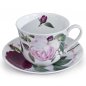 Preview: Roy Kirkham Jumbotasse mit Unterteller 450 ml Versailles Rose aus Fine Bone China der Serie Chatsworth – feines Knochenporzellan Made in England.