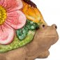 Preview: Detailansicht Schildkröte 18 cm Flower Power handbemalt Keramik Blumen-Relief Keramik 705761 formano