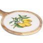Preview: Schneidbrett aus Mango-Holz mit Zitronenmotiv und weißer Emaille 618801 formano