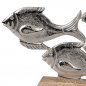 Preview: Detailansicht Set 4 Fische 34 cm aus Alu-Mango-Holz 509956 formano