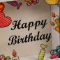 Preview: Detailansicht Spardose 15 cm Happy Birthday aus Holz 605337 formano