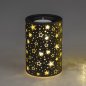 Preview: Teelichthalter Festival 12 cm schwarz-gold mit LED-Licht Glas 888488 formano