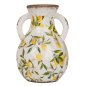 Preview: Vase 22 cm Vintage-Optik mit Zitronen-Dekor Keramik 767851 formano