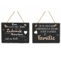 Preview: Wandbild 20 cm rechteckig Zuhause o. Familie hängend aus Schiefer 605078 formano