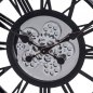 Preview: Wanduhr 8x53 cm schwarz-silber Zahnrad-Bewegung 676450 formano
