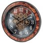 Preview: Wanduhr 59 cm Zahnrad Bewegung Wurzelholz-Dekor 676023 formano