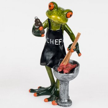 Formano Frosch Angler stehend  Dekoobjekt hellgrün Kunststein