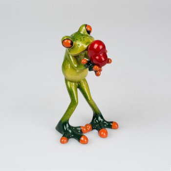 Formano Frosch Angler stehend  Dekoobjekt hellgrün Kunststein