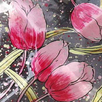 Detailansicht von dem Deko-Teller 23 cm Pink-Tulip Glas 871169 formano