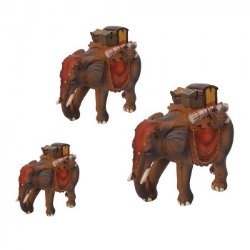 Elefant mit Gepäck für Krippenfiguren