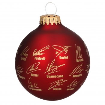 Preview: Weihnachtskugel Signature 8 cm rot 35367 FC Bayern München