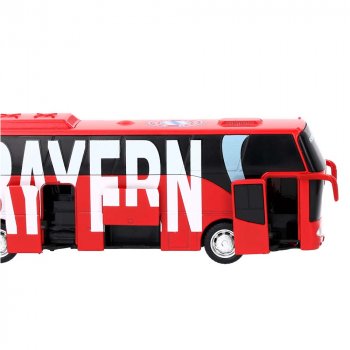 Preview: Kinder Spielzeugbus 20 cm rot mit offenen Türen 53314 FC Bayern München
