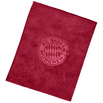 Preview: Logo auf der Kuscheldecke 150 x 200 cm 53446 FC Bayern München
