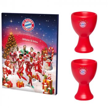 Schoko Adventskalender 2025 53963 + Eierbecher 2er Set 29905 FC Bayern München