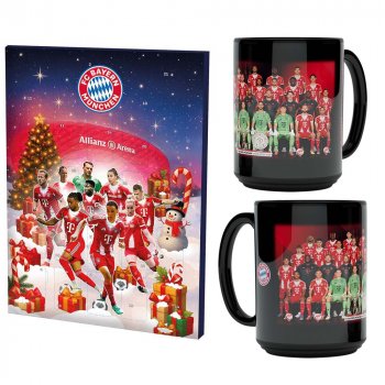 Schoko Adventskalender 2025 53963 + Tasse Team 2025/2026 55093 FC Bayern München