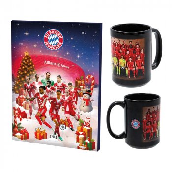 Schoko Adventskalender 2025 53963 + Tasse Team 50440 FC Bayern München