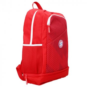 Preview: Seitenansicht Schulrucksack Unisex rot Logo 53255 FC Bayern München