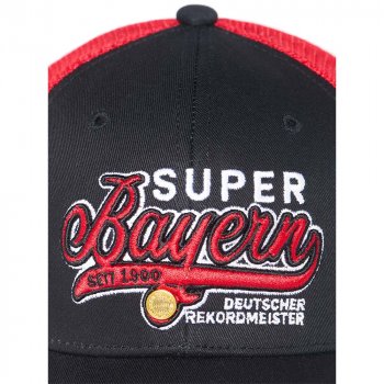 Logo Trucker-Cap Super Bayern schwarz 32595 Fanartikel FC Bayern München