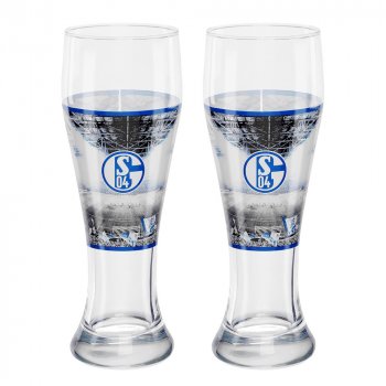 Pilsglas 2er-Set 0,3l Bierglas FC Schalke 04 Nordkurve-Druck Logo 11403 S04 Fan 