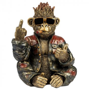 Wildschwein mit Sonnenbrille antik-gold 32 cm handbemalt 759993 formano