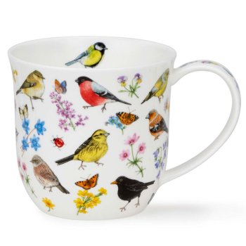 Preview: Dunoon Becher Cumbrae Bird Garden Vogelgarten Gimpel 0,45l Porzellan 292063