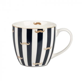 Preview: Kaffeebecher Schnurrbart Porzellan 288516 DUO
