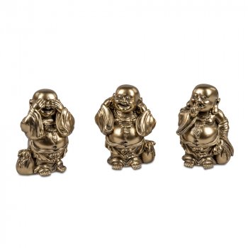 Buddha Glück 11 cm Set Antik-Gold formano