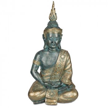 Buddha sitzend 80 cm Dhyana Mudra Antik-Gold formano