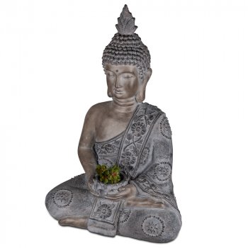 Buddha mit Schale 80 cm Vintage-Stone formano