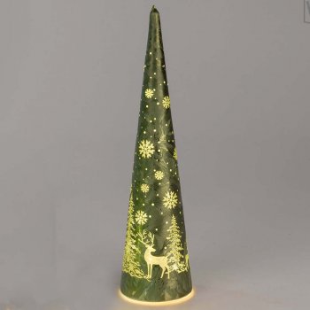 Preview: Deko-Baum 35 cm Frosty-Grün mit LED-Licht 814791 formano