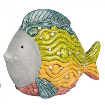 Preview: Deko-Fisch 18 cm B Handbemalt Keramik 736574 formano
