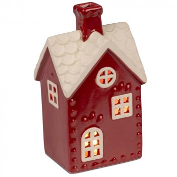 Preview: Deko-Haus rot 15 cm LED-Licht 755834 formano