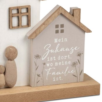 Preview: Detailansicht Deko-Haus Holz Kunststein-Figuren 689627 formano