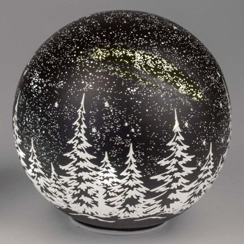 Deko-Kugel drehend Sterne Winternacht 20 cm LED-Licht 817464 formano