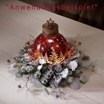 Deko-Kugel Frosty-Rot mit LED-Licht Glas 750488 750495 Werbung formano