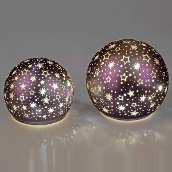 Deko-Kugel Velvet-Purple LED Sterne formano