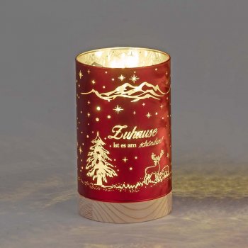 Preview: Deko-Licht rot 15 cm A Zuhause aus mattem Farbglas mit LED-Licht 814333 formano