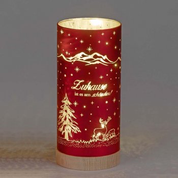 Preview: Deko-Licht rot 20 cm A Zuhause aus mattem Farbglas mit LED-Licht 814340 formano