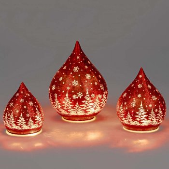 Deko-Tropfen Frosty-Rot LED-Licht Glas 814111 814128 814135 formano