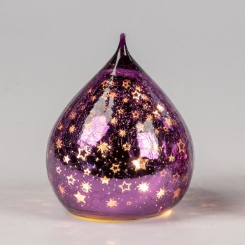 Deko-Tropfen 15 cm Royal Plum LED-Licht 750914 formano
