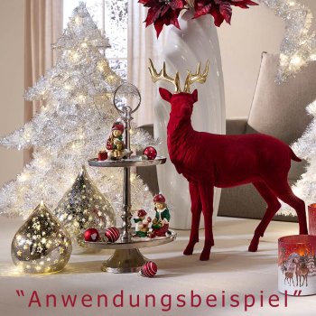 Deko-Tropfen 15, 20 o. 23 cm Sterne-Silber mit LED-Licht Glas Werbefoto 750037 750044 750051 formano