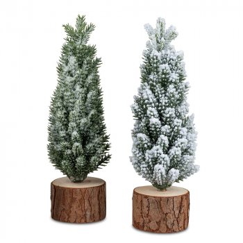 Dekobaum 20 cm Zypresse Winter grün mit Eisdekor o. Schneedekor 576279 formano