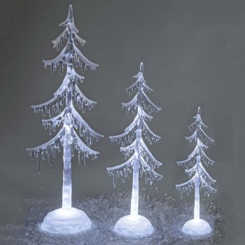 Dekobaum mit Schneedekor Acryl mit LED-Licht 506566 506580 506597 formano