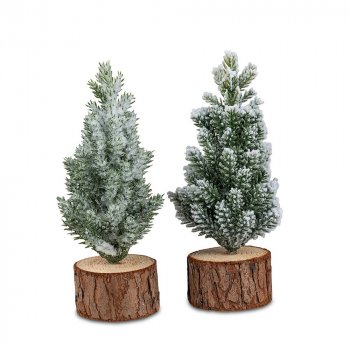 Dekobaum 16 cm Zypresse Winter grün mit Eisdekor o. Schneedekor 576262 formano